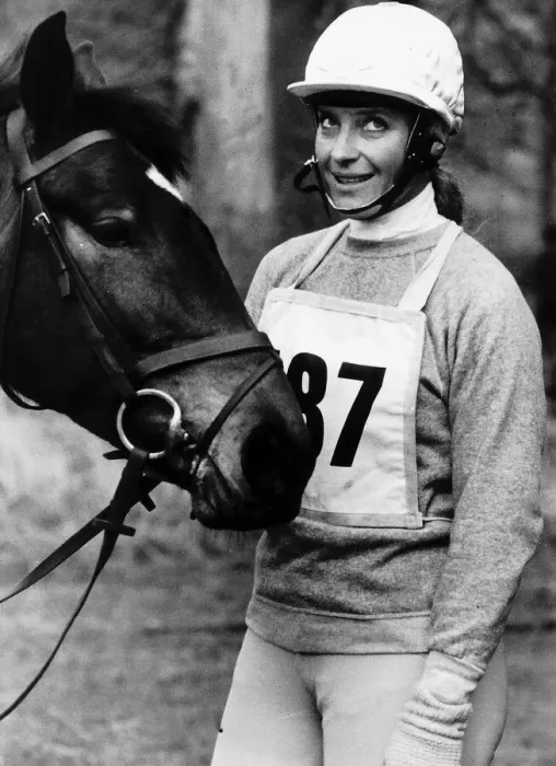 Framed Print : Princess Michael of Kent besides Sprite II horse at Mayfield April 1984