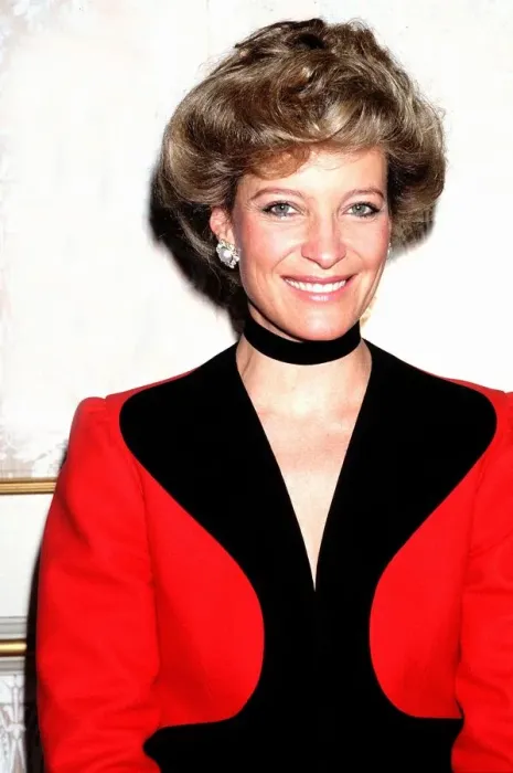 Framed Print : Princess Michael of Kent wearing a red and black top February 1984