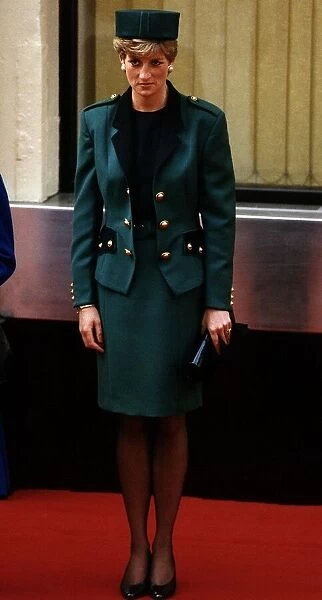 Princess of Wales waiting to greet the Italian President Senior Cossiga October