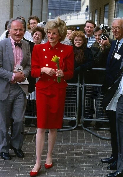 Princesss Diana, the Princess of Wales, arrives for a visit to St Mary