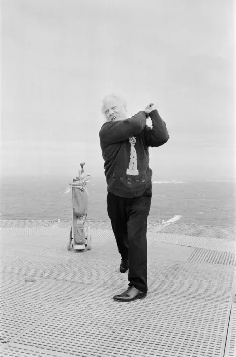 Framed Print : Principle Lighthouse Keeper Andy Bluer on the Bishops Rock Lighthouse