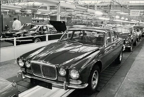 The production line at Jaguar Cars, Browns Lane, Coventry, factory