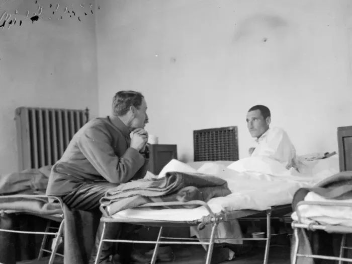 Framed Print : Professer Panes the representitive of the British Foreign Office seen here in hospital in Framed Print : Professer Panes the representitive of the British Foreign Office seen here in hospital in