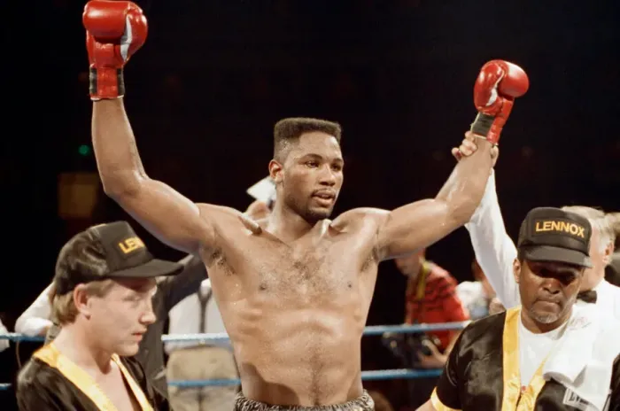 Framed Print : Professional debut for the 1988 Super Heavyweight Olympic Gold Medalist Lennox Lewis