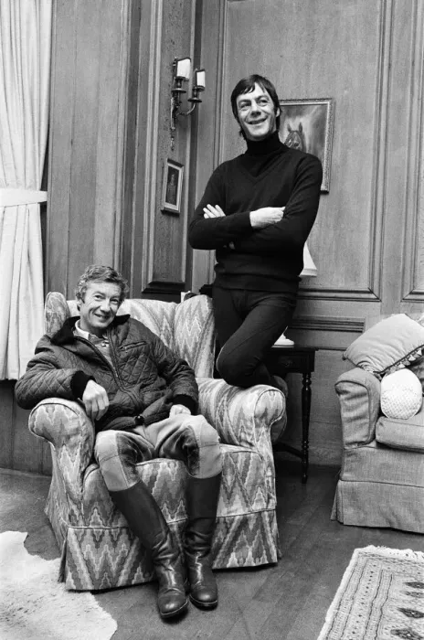 Framed Print : Professional jockey Lester Piggott with horse trainer Henry Cecil at Warren Place Framed Print : Professional jockey Lester Piggott with horse trainer Henry Cecil at Warren Place