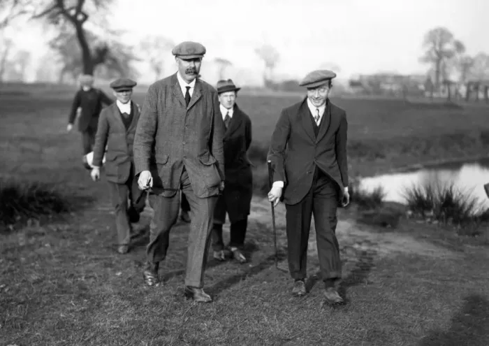 Framed Print : Professionals v. Press at Golf. Tom Webster and James Braid Framed Print : Professionals v. Press at Golf. Tom Webster and James Braid