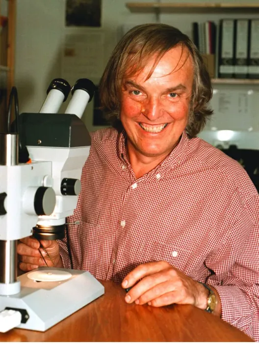 Framed Print : Professor Colin Pillinger with a sample of the Meteorite from Mars The first potentially Framed Print : Professor Colin Pillinger with a sample of the Meteorite from Mars The first potentially