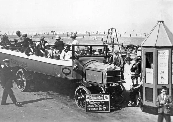 This Provincial charabanc was photographed at Cleethorpes in the 1920s, close to the pier