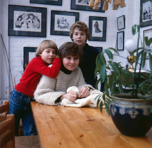 Prunella Scales, Actress, January 1980. Pictured with children, Samuel West & Joe West
