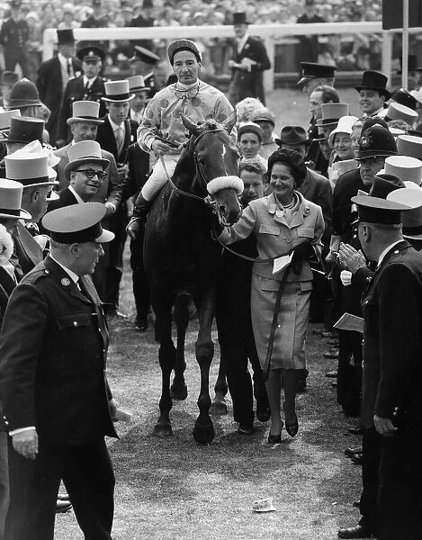Psidiuma led by Mrs Etti Plesch winner the Epsom Derby - May 1961