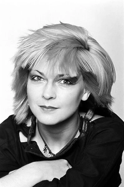 Punk actress and singer Toyah Willcox with make up on, as part of a before