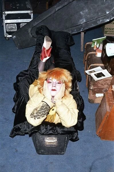 Punk singer and actress Toyah Willcox in her coffin in Battersea, London. 13th May 1979