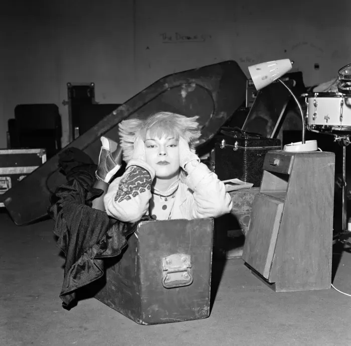 Framed Print : Punk singer and actress Toyah Willcox sleeping in her coffin in Battersea, London