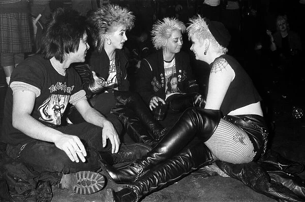 punks drinking and partying. 15th January 1988