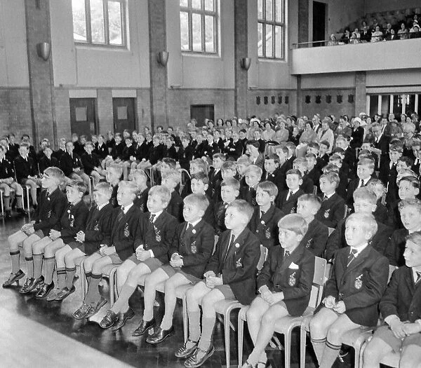 Pupils attending the King Henry VIII Junior School prizegiving day. 11th July 1962