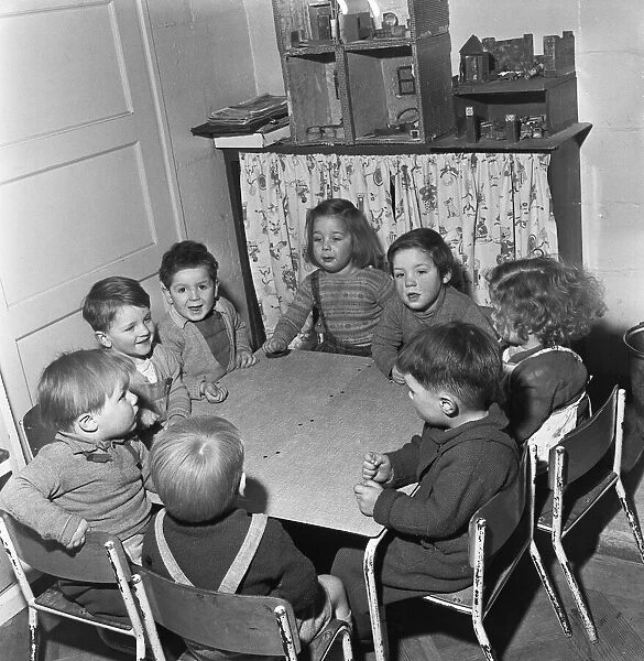 Pupils at the L. C. C. Day nursery in Regency Street, Victoria London 8th February 1954