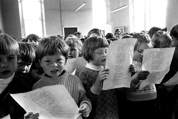 Pupils at Seaton Delaval First School, Tyne and Wear 14 April 1970 - The youngsters in