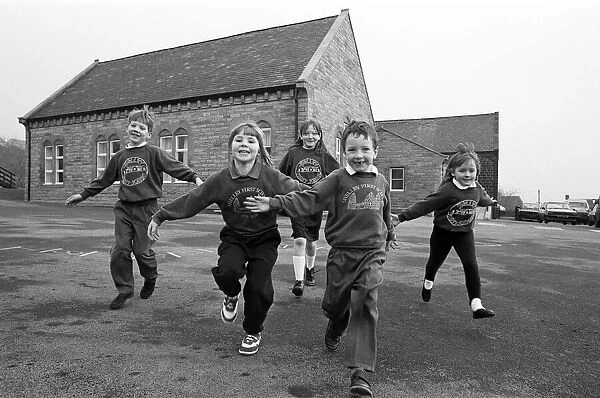 Pupils from Shelley First School celebrate the opening of their new school extension