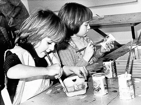 Pupils of West Rainton school make puppets out of old cartons and paper. 01  /  06  /  75circa