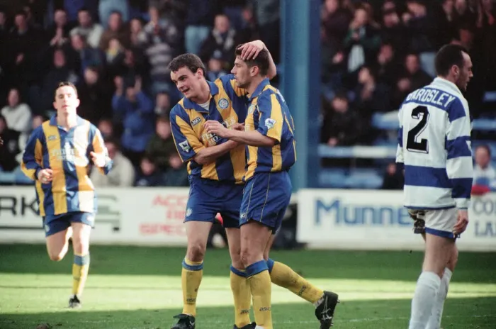 Framed Print : QPR 0-4 Leeds United, premier league match action, Loftus Road, Monday 4th April 1994 Framed Print : QPR 0-4 Leeds United, premier league match action, Loftus Road, Monday 4th April 1994