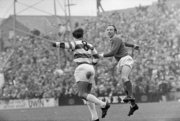 QPR v Manchester United Nobby Stiles goes for a high ball during the two team