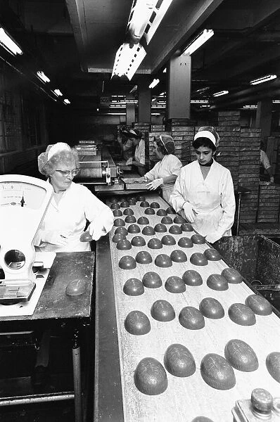 Quality control on the Easter Egg production line at Cadbury