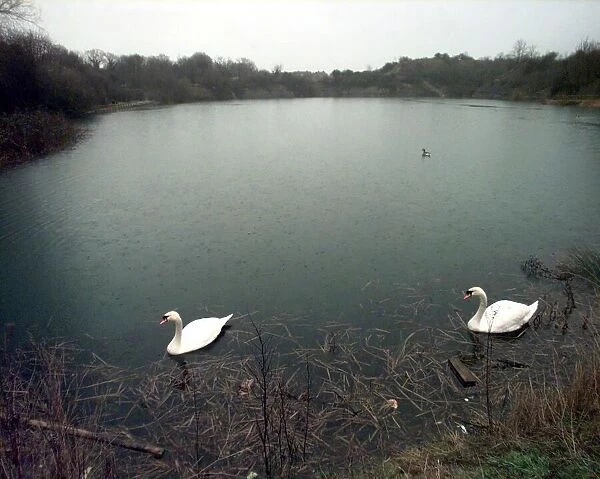 Former quarry at Glebe Estate, Newbold-on-Avon, converted into wildlife pool