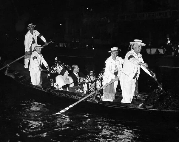 The Queen and The Duke of Edinburgh in Venice on a Gondola. 8th May 1961