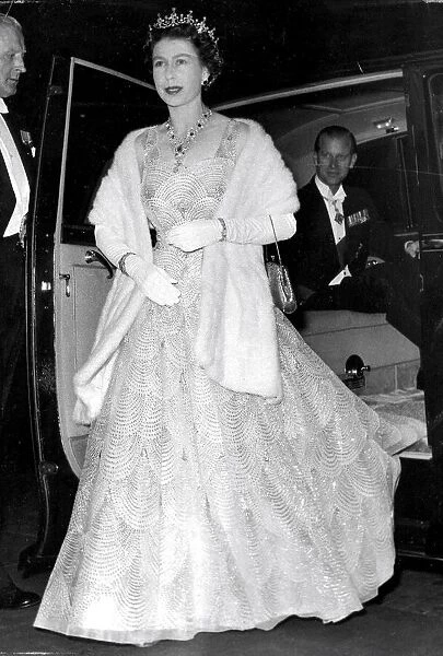 Queen Elizabeth 2nd and the Duke of Edinburgh arriving for the film premiere of '