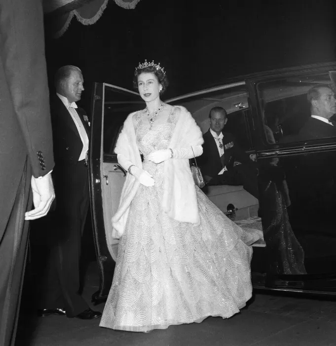 Framed Print : Queen Elizabeth 2nd and the Duke of Edinburgh arriving for the film premiere of Framed Print : Queen Elizabeth 2nd and the Duke of Edinburgh arriving for the film premiere of