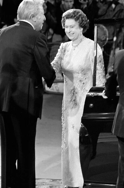 Queen Elizabeth arrives at The London Palladium for The Royal Variety Performance