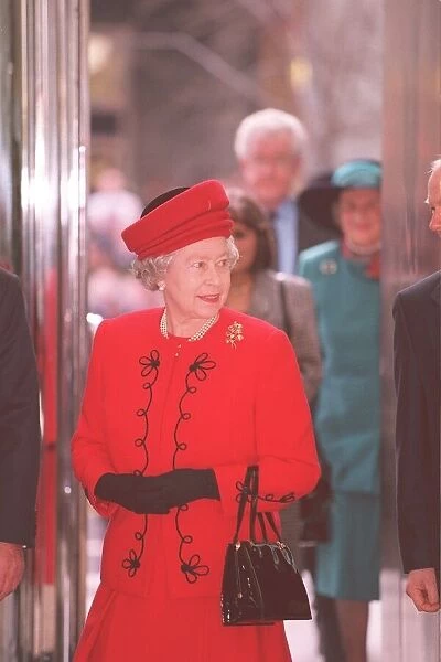 Queen Elizabeth arriving at the London Stock Exchange in the City of London for a visit