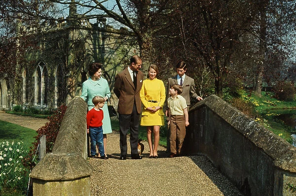 Queen Elizabeth with her family at Windsor castle 1968 who are Prince Philip Andrew