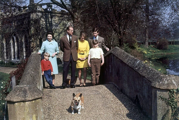 Queen Elizabeth with her family at Windsor castle 1968 who are Prince Philip Prince