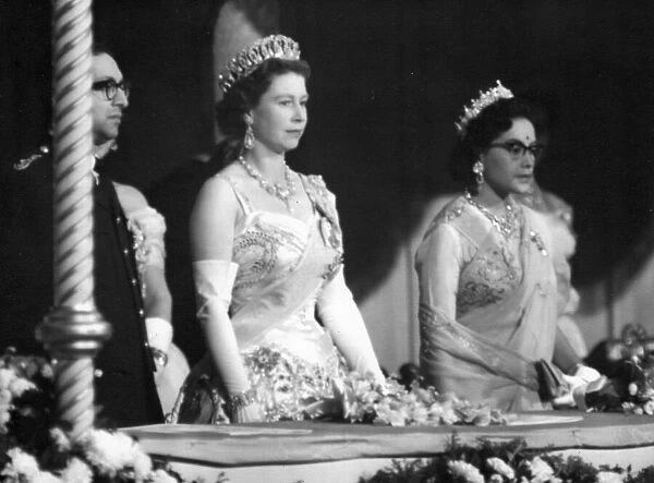 Queen Elizabeth II attending the theatre. 19th October 1960