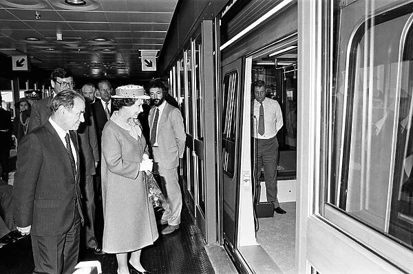 Queen Elizabeth II attends the opening of a new terminal at Birmingham International