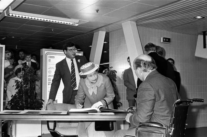 Framed Print : Queen Elizabeth II attends the opening of a new terminal at Birmingham International