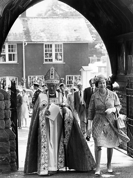 Queen Elizabeth II attends a service at Brecon Cathedral to celebrate the Diamond Jubilee