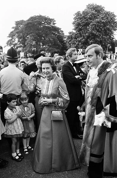 Queen Elizabeth II attends Windsor Medieval Fair. 4th June 1977