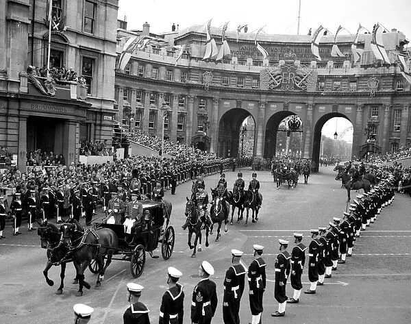 Queen Elizabeth II Coronation June 1953 Coaches carrying heads of state