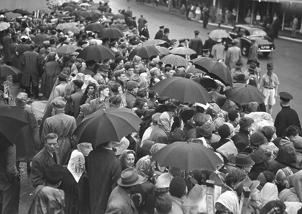 Queen Elizabeth II Coronation June 1953 Crowds awaiting the Queens Coronation