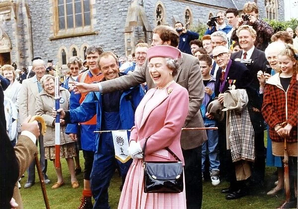Queen Elizabeth II At Fort William August 1991 Laughing At DJ Jimmy Saville