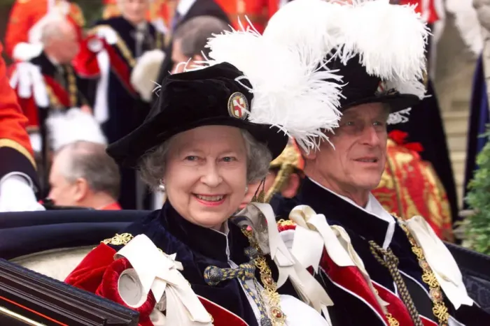 Framed Print : Queen Elizabeth II and husband Prince Philip, Duke of Edinburgh during the Most Noble