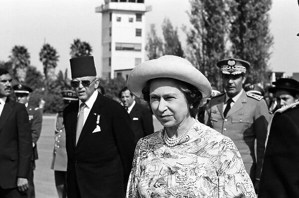 Queen Elizabeth II leaving Morocco. October 1980