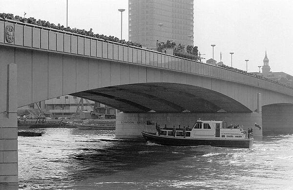 Queen Elizabeth II March 1973 Opens new London Bridge Here the Queen