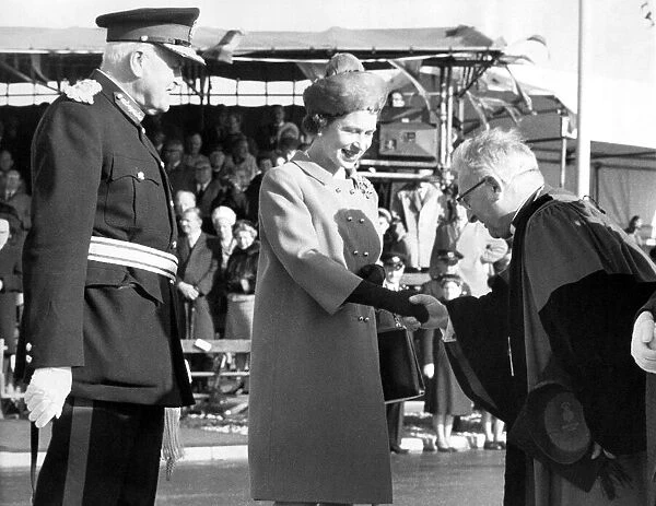 Queen Elizabeth II officially opens the Tyne Tunnel, North Tyneside