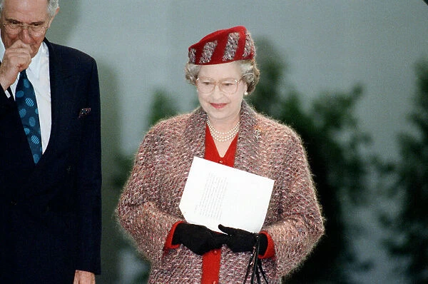 Queen Elizabeth II opening the new terminal at Stansted Airport. 15th March 1991