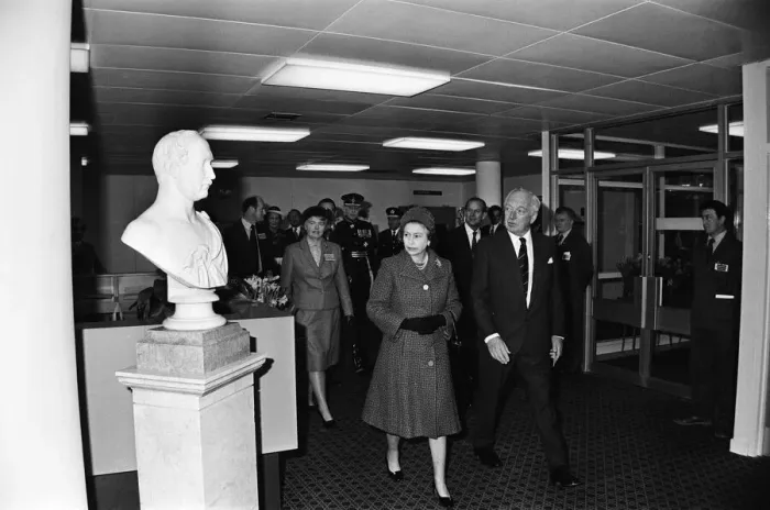 Framed Print : Queen Elizabeth II opens the Royal Surrey County Hospital Framed Print : Queen Elizabeth II opens the Royal Surrey County Hospital