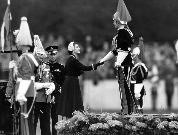 Queen Elizabeth II presents new Standards to the two Regiments of the Household Cavalry