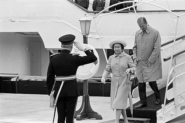Queen Elizabeth II and Prince Philip, Duke of Edinburgh visit Tees Dock. 14th July 1977